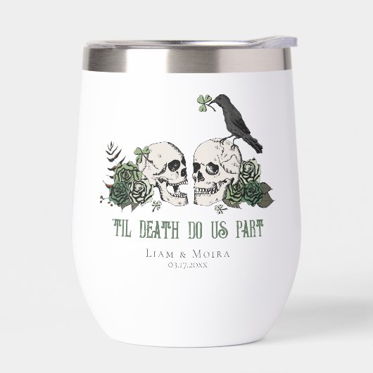 Til Death Gothic St Patricks Day Floral Skull (Links)