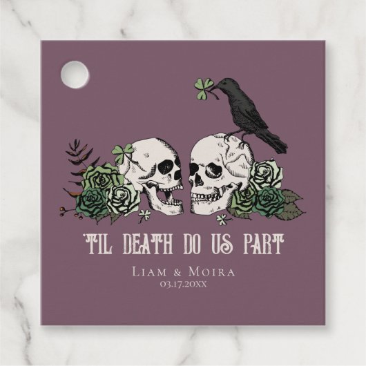 Til Death Gothic St Patricks Day Floral Skull Geschenkanhänger (Vorderseite)