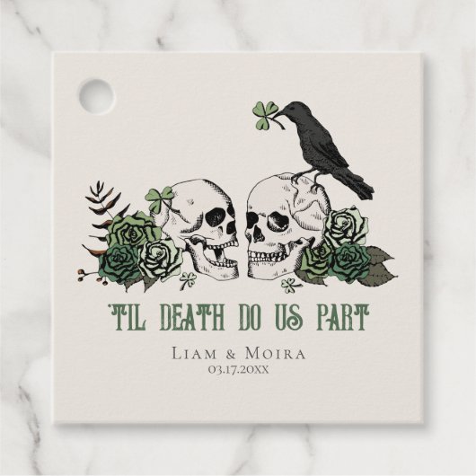 Til Death Gothic St Patricks Day Floral Skull Geschenkanhänger (Vorderseite)