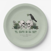 Til Death Gothic St Patricks Day Floral Skull Pappteller (Vorderseite)