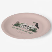 Til Death Gothic St Patricks Day Floral Skull Pappteller (Schrägansicht)