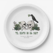 Til Death Gothic St Patricks Day Floral Skull Pappteller (Vorderseite)