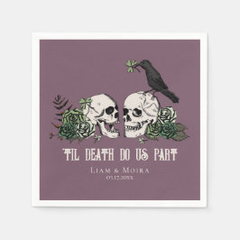 Til Death Gothic St Patricks Day Floral Skull Serviette