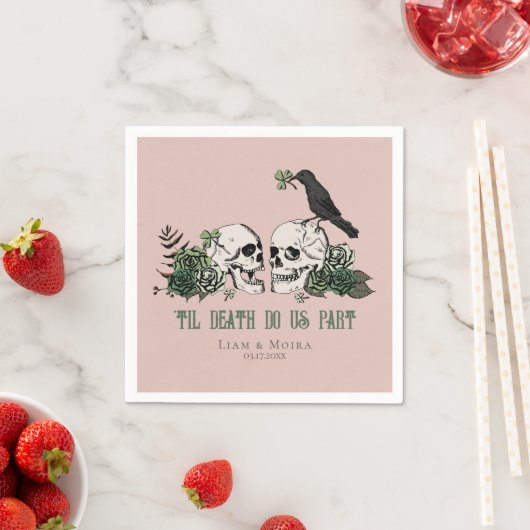 Til Death Gothic St Patricks Day Floral Skull Serviette (Beispiel)