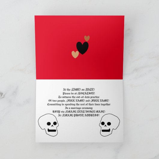 'Til Death Gothic Wedding Einladung (Innenseite)