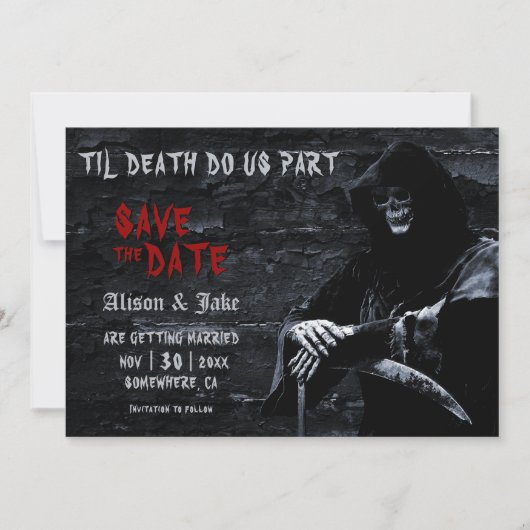 Til Death Gothic Wedding speichern das Datum Save The Date (Vorderseite)