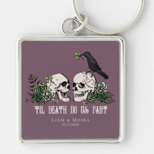 Til Death Gothush Blush Pink Blütenschädel Schlüsselanhänger