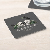 Til Death Gray Goth St Patricks Day Floral Skull Rechteckiger Pappuntersetzer (angewinkelt)