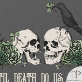 Til Death Gray Goth St Patricks Day Floral Skull Rechteckiger Pappuntersetzer