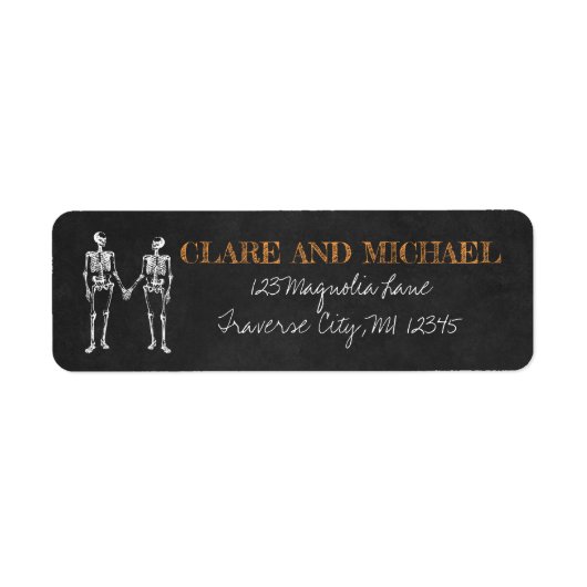 Til Death Halloween Skeleton Orange Black Wedding (Vorne)