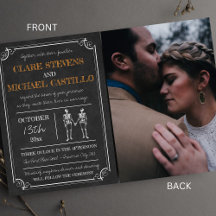 Til Death Halloween Skeleton Orange Black Wedding