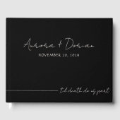 Til Death Minimal Black Wedding Guest Book Gästebuch (Vorderseite)
