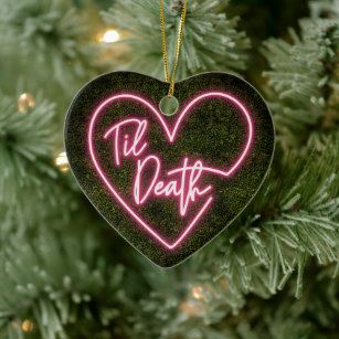 Til Death Neon Erstes Weihnachten Verheiratet Verl Keramik Ornament