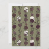 Til Death Olive Green Gothic Rose Wedding Einladung (Rückseite)