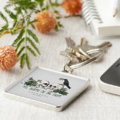 Til Death Romantic Goth Green Floral Skull Schlüsselanhänger (Seite)