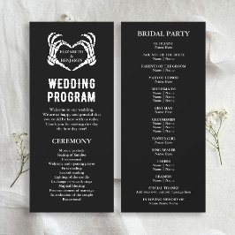 Til Death Skeleton Black Long Wedding Program