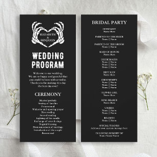 Til Death Skeleton Black Long Wedding Program