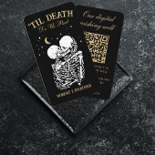Til Death Skeleton Goth Wedding Registry QR Code Begleitkarte