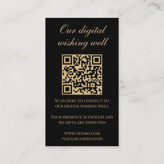 Til Death Skeleton Goth Wedding Registry QR Code Begleitkarte (Rückseite)