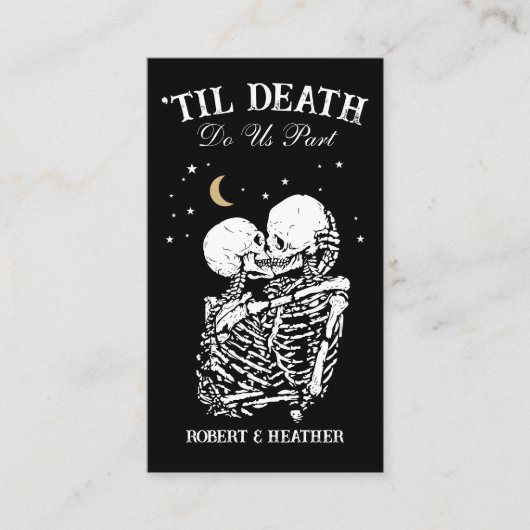 Til Death Skeleton Goth Wedding Registry QR Code Begleitkarte (Vorderseite)