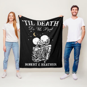 Til Death Skeleton Lovers Tarot Card Goth Wedding Fleecedecke
