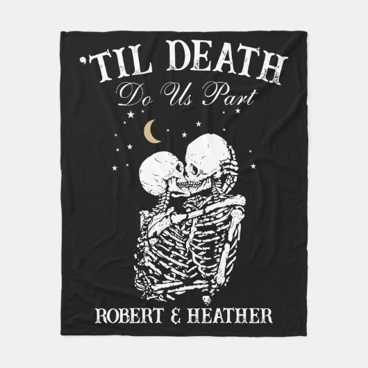 Til Death Skeleton Lovers Tarot Card Goth Wedding Fleecedecke (Vorderseite)