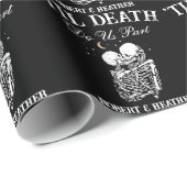 Til Death Skeleton Lovers Tarot Card Goth Wedding Geschenkpapier (Rolleneckpunkt)