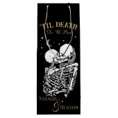 Til Death Skeleton Lovers Tarot Card Goth Wedding Geschenktüte Für Weinflaschen (Rückseite)