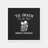 Til Death Skeleton Lovers Tarot Card Goth Wedding Serviette (Vorderseite)