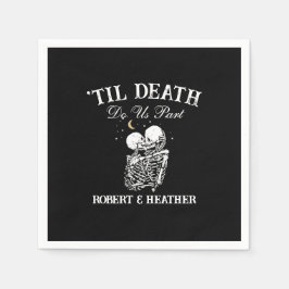 Til Death Skeleton Lovers Tarot Card Goth Wedding Serviette