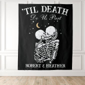 Til Death Skeleton Lovers Tarot Card Goth Wedding Wandteppich