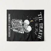 Til Death Skeleton Lovers Tarot Card Goth Wedding Wandteppich (Vorderseite (Horizontal))