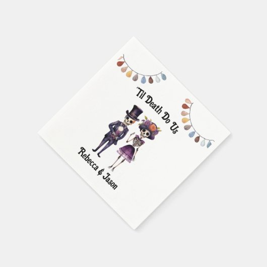 Til Death Skelette Wedding Gothic Serviette (Ecke)