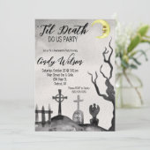 Til Death tun wir Party Junggeselinnen-Abschied Einladung (Stehend Vorderseite)