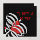 Til Death us do Part Goth Style Wedding Einladung (Vorne/Hinten)