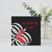 Til Death us do Part Goth Style Wedding Einladung (Stehend Vorderseite)