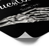 Til Death Watercolor Skeleton Hand Guestbook Poster (Ecke)