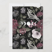 Til Death Watercolor Skeleton Hands Gothic Wedding Einladung (Rückseite)