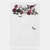 Til Death Watercolor Skelett Rose Gothic Wedding Acrylschild (Vorderseite)