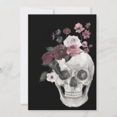 Til Death Watercolor Skelett Rose Gothic Wedding Einladung (Rückseite)