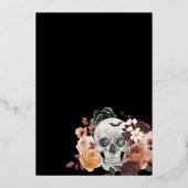 Til Death Watercolor Skull Herbstgotische Hochzeit Folieneinladung (Rückseite)