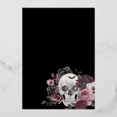 Til Death Watercolor Skull Rose Gothic Wedding Folieneinladung (Rückseite)