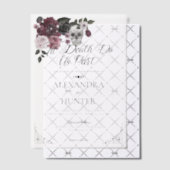 Til Death Watercolor Skull Rose Gothic Wedding Pergament Einladungen (Versetzt (Einladung))
