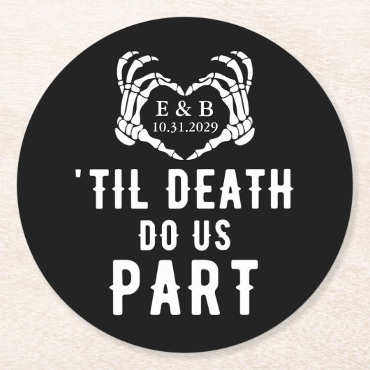 Til Death Wedding Black Paper Untersetzer (Vorderseite)