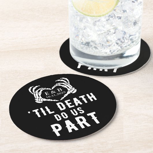 Til Death Wedding Black Paper Untersetzer