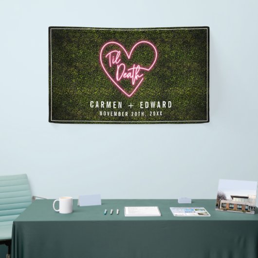 Til Death Wedding Neon Heart Banner (Messeveranstaltung)