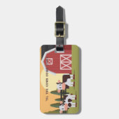 Til the Cows Come Home Two Cows Red Barn Sunrise Gepäckanhänger (Vorderseite vertikal)