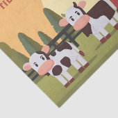 Til the Cows Come Home Two Cows Red Barn Sunrise Seidenpapier (Ausschnitt)