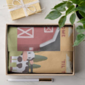 Til the Cows Come Home Two Cows Red Barn Sunrise Seidenpapier (Geschenk)