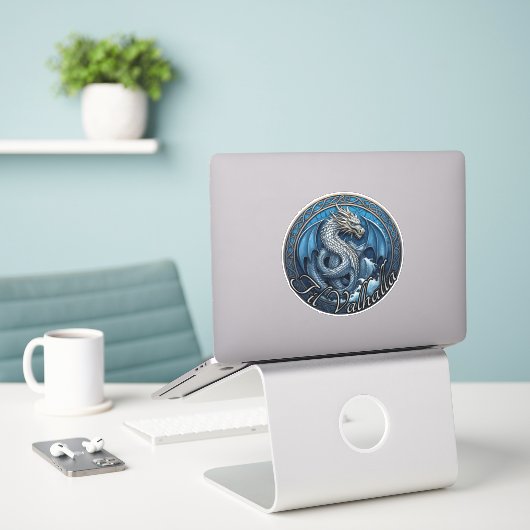 Til Valhalla Vinyl Sticker (Laptop auf Schreibtisch)